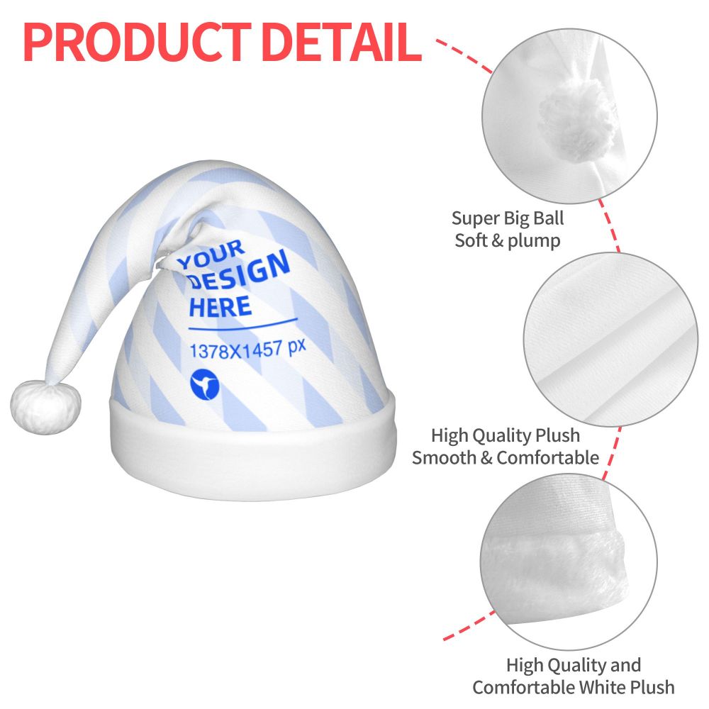 Create Your Own Lightweight Warm Kids Plush Christmas Hat