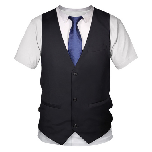 Vest uniform 3D digital print T-shirt