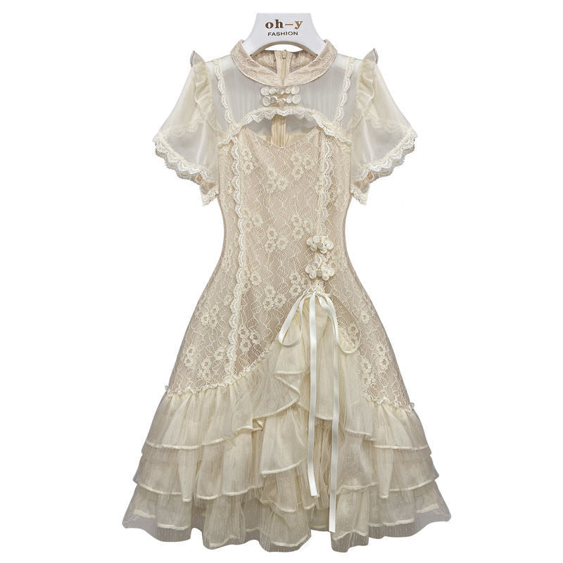 Women's Plus Size Summer French Design Sweet And Spicy Cheongsam