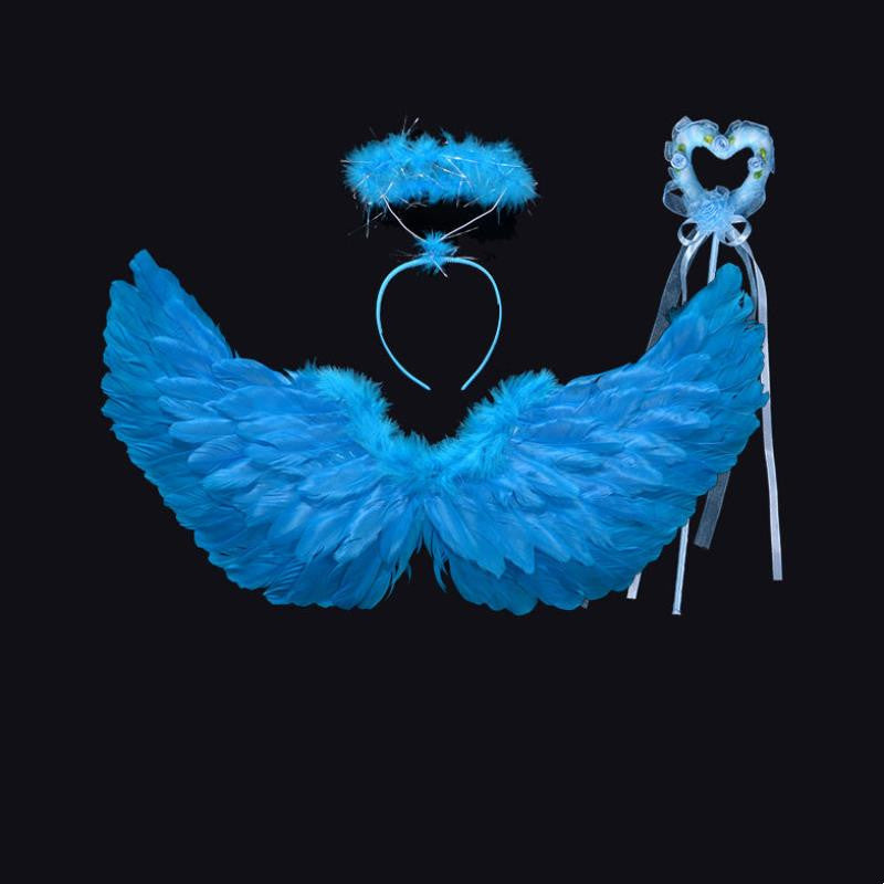 Wings Props Flower Girl Dress Up Halloween Christmas Show Feather Wings