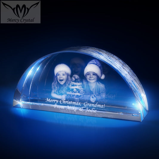 crystal photo custom laser engraving crystal sphere