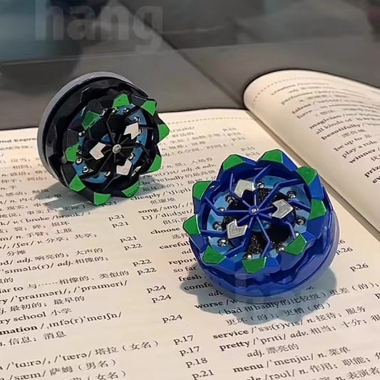 Ignite-Spin Pro: The Kinetic Flint Firework Spinner | Blue Chrome Mechanical Fidget Gyro with Real Sparking Action for Stress Relief