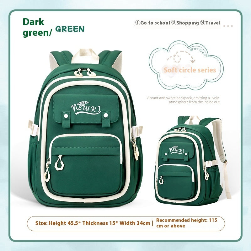 Girls' Super Lightweight Large Capacity Multi-compartment Waterproof Backpack
