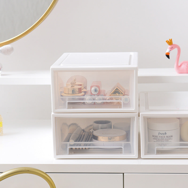 Drawer Type Plastic Transparent Wardrobe Storage Box Finishing
