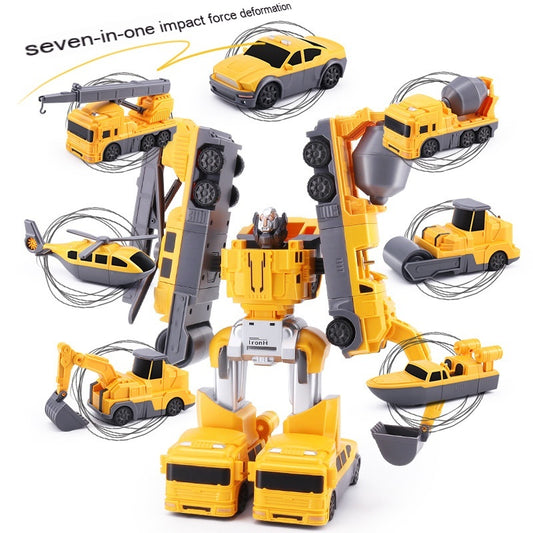 Children's Magnetic Inertia Variety Toy Robot Assembly Transformer Toy Car