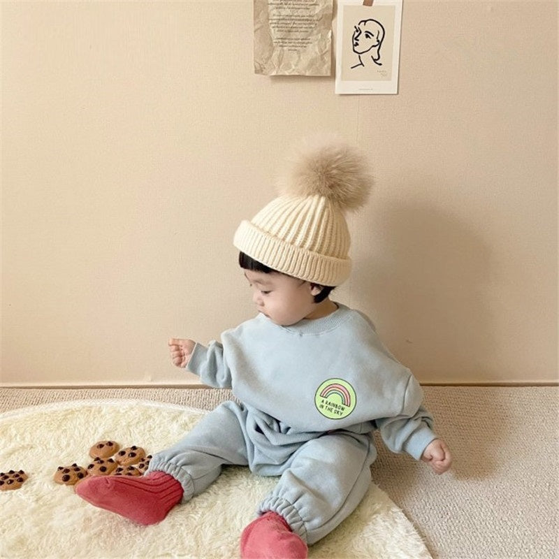 Children's Sweater Set Pullover Top Pants Casual Fashion Sportswear