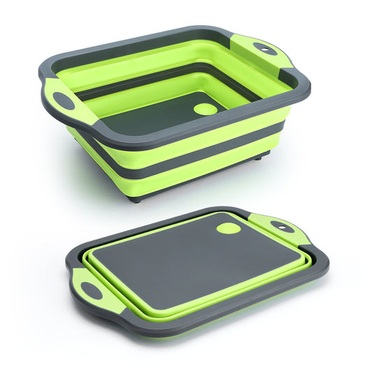 Multifunctional Folding Sink Cutting Plastic Cutting Board Household Draining Basket
