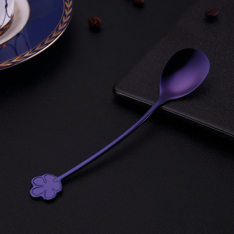 304 Stainless Steel Spoon Gold Plated Dessert Spoon Coffee Stir Spoon Stainless Steel Ice Bar Spoon