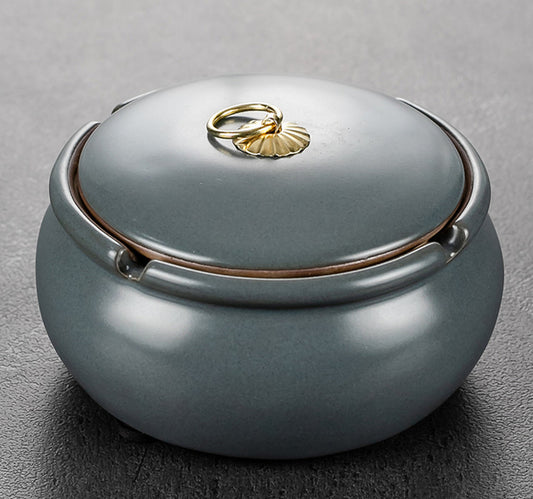 Retro Creative Ceramic Large Ashtray Office Smoke Cup Car Windproof And Fly Ash