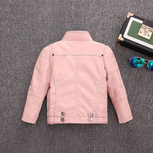 Children's clothing pilot leather jacket