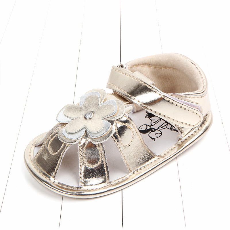 baby toddler shoes baby big flower PU sandals