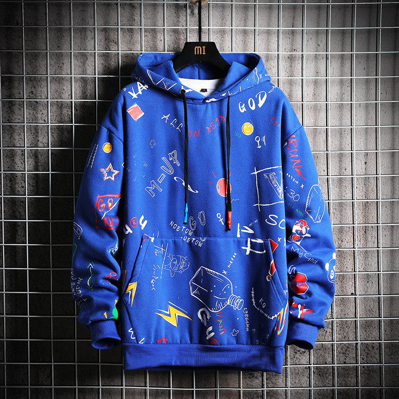Fashion Printed Plus Size Sweater Coat Men's
