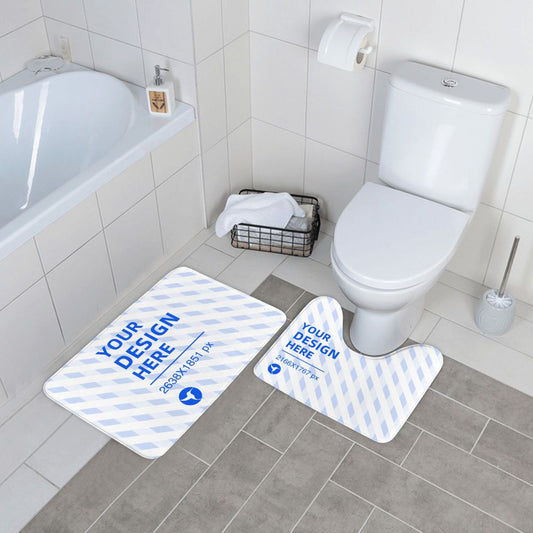 Create Your Own 24x16in Flannel Anti-Slip Floor Mats Two Piece Set