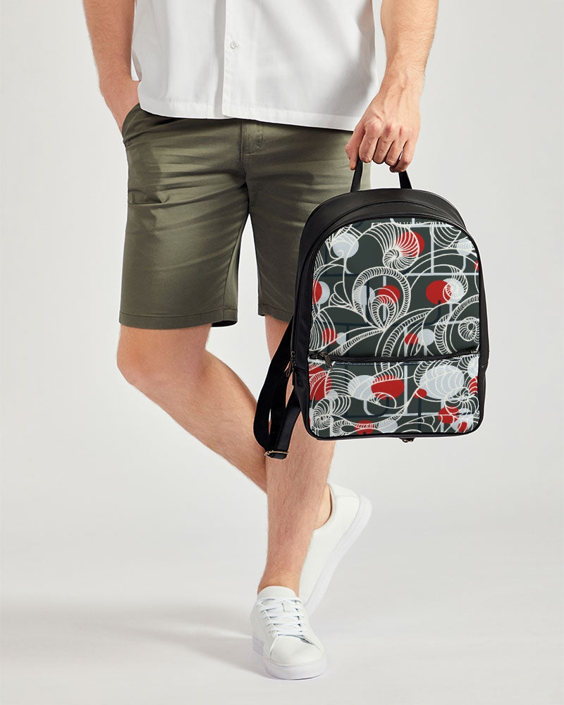 CREATIVE RED AND BLACK SWIRLS CREATED BY FLIPSTYLEZ Classic Faux Leather Backpack
