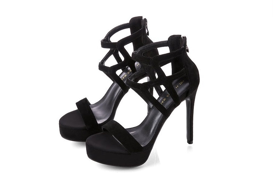New size suede women's shoes with back zip