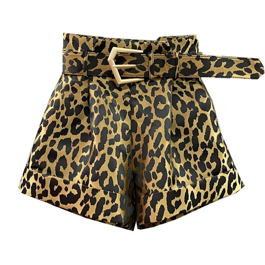Fashion Leopard Print Suit Hot Pants