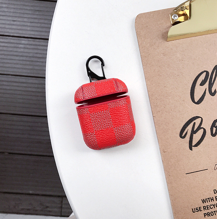 Compatible with Jacket anti-lost hook wireless Bluetooth headset 2 generation leather case lattice hard shell tide