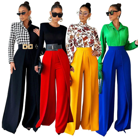 Loose Slimming Wide-leg Pants Solid Color Straight Fashion Casual Pants