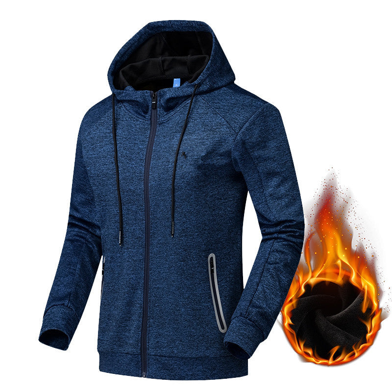 Outdoor Men's Casual Plus Velvet Jacket Plus Size Running Fitness