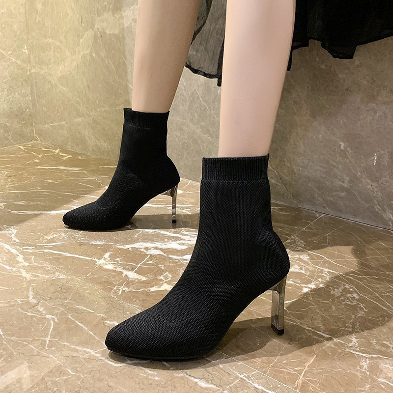 Pointed Toe Boots Women Sock Shoes - FLIPSTYLEZLLC