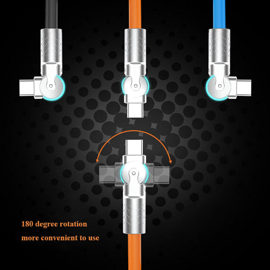 Rotary Type-C Data Cable for Fast Charging Huawei, Apple, Xiaomi, Android Phones
