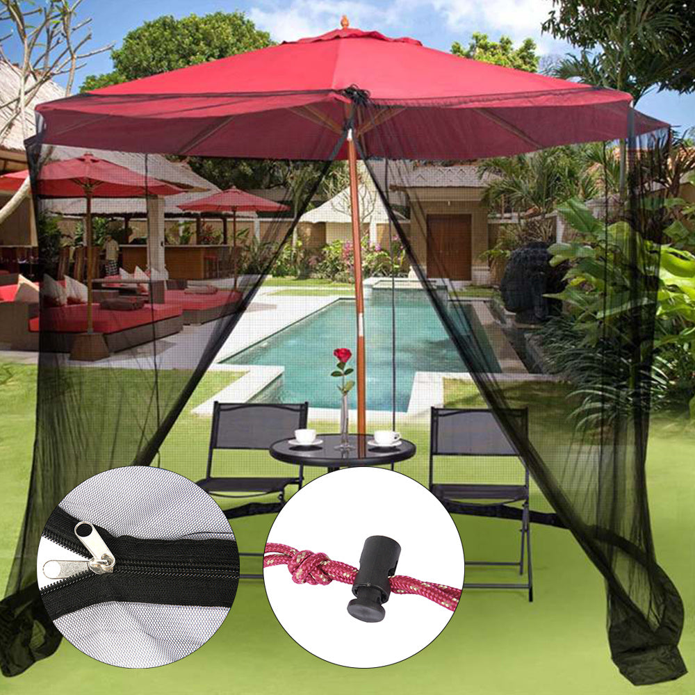 Outdoor umbrella net cover