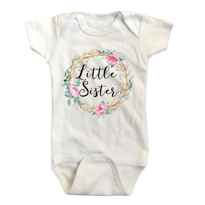Alphabet printed children's Romper triangle creeper