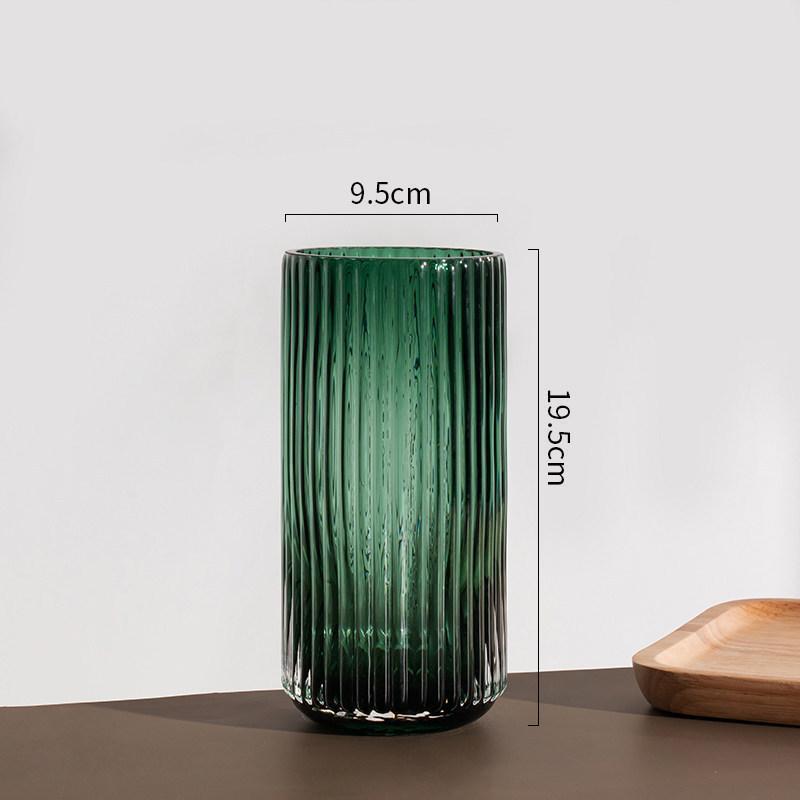 Home Fashion Decoration Color Vertical Striped Glass Vase