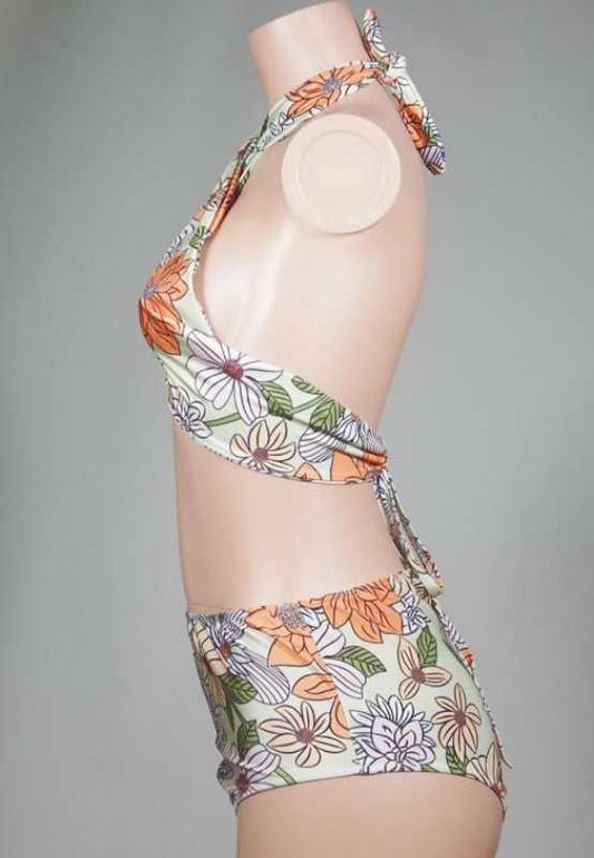 Women's Printed Conservative High Waist Plus Size Swimsuit