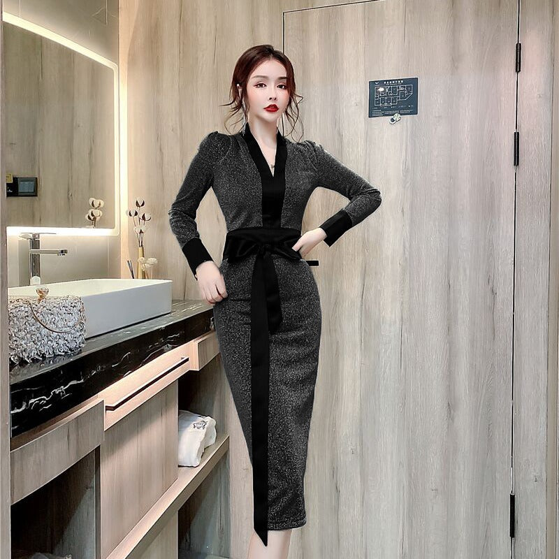 Slim-fit Wrap Hip-waist One-step Skirt