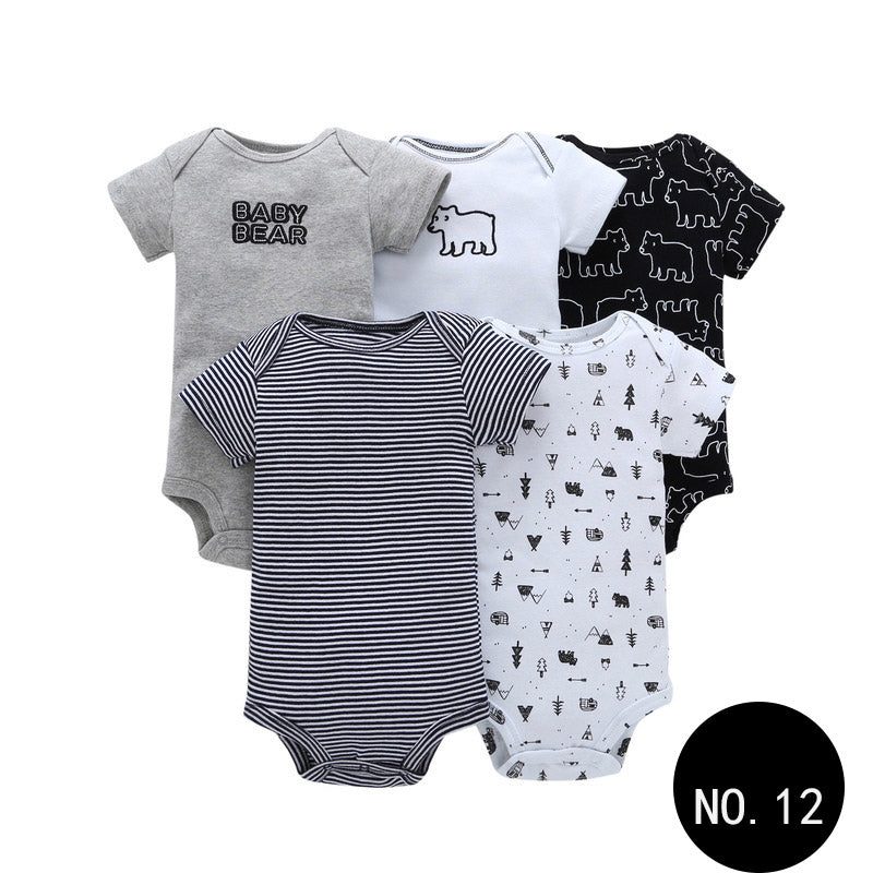 Baby Short Climb 5-piece Romper Boys and Girls Cotton One-piece Rompers