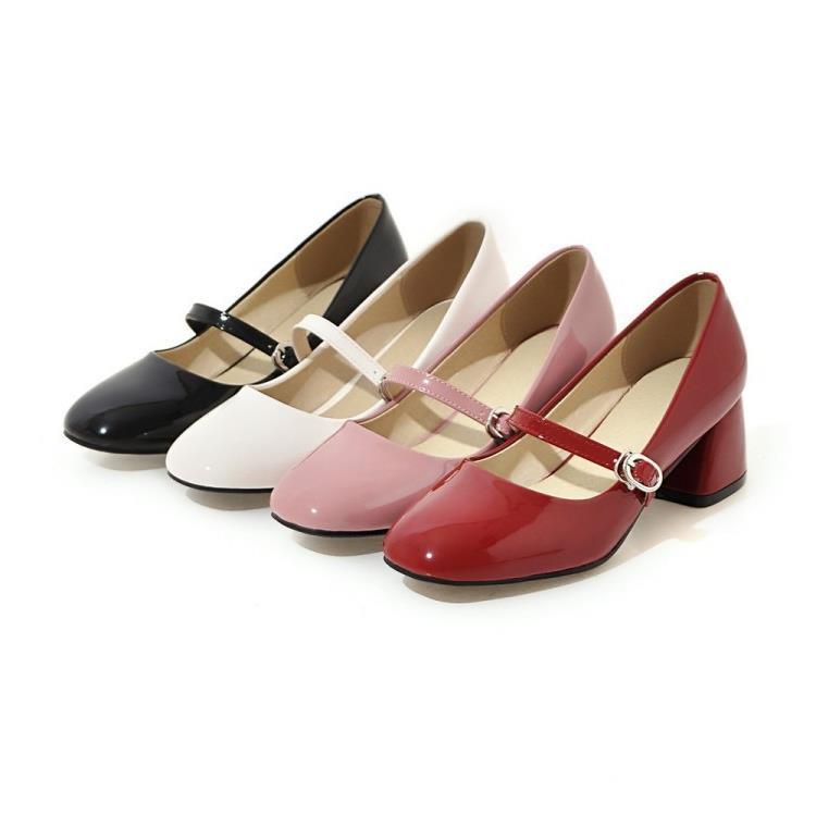 Women's Square Toe Medium Heel Plus Size Shoes