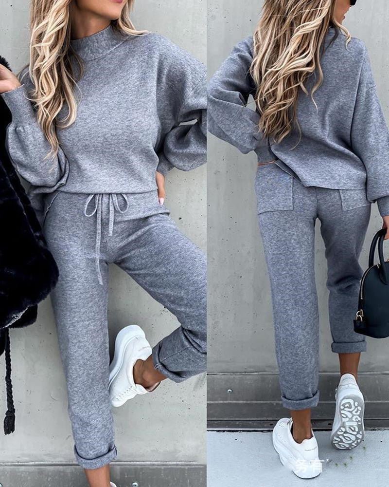 Off-white Loose Casual 2-piece Set