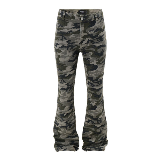 American Retro Camouflage Bell-bottom Pants Men