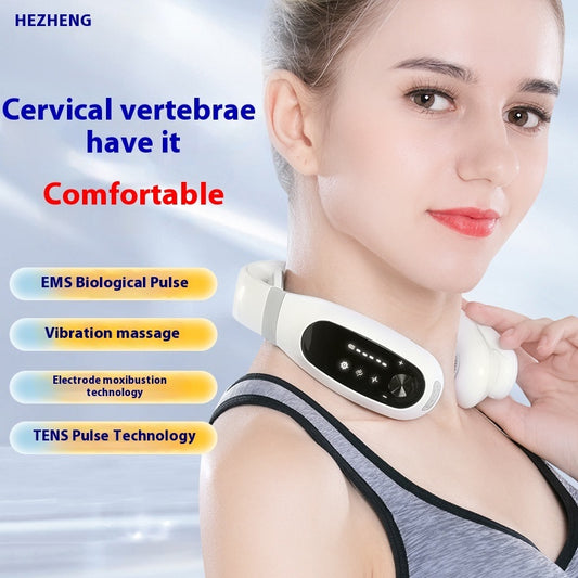 EMS Low Frequency Pulse Vibration Rechargeable Portable Massage Neck Massager