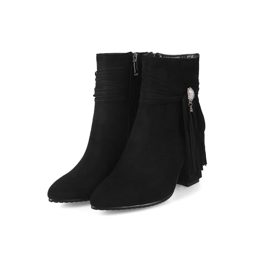 Low heel suede ankle boots women England