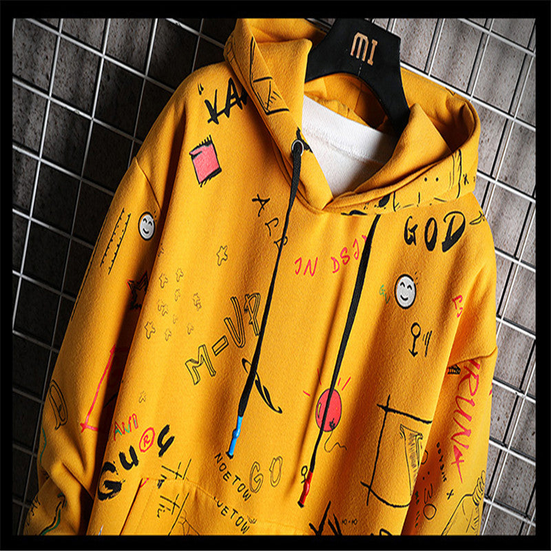 Fashion Printed Plus Size Sweater Coat Men's