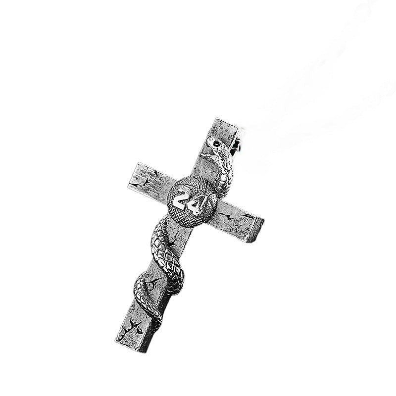 S925 Silver Personalized Hip Hop Men's Cross Necklace