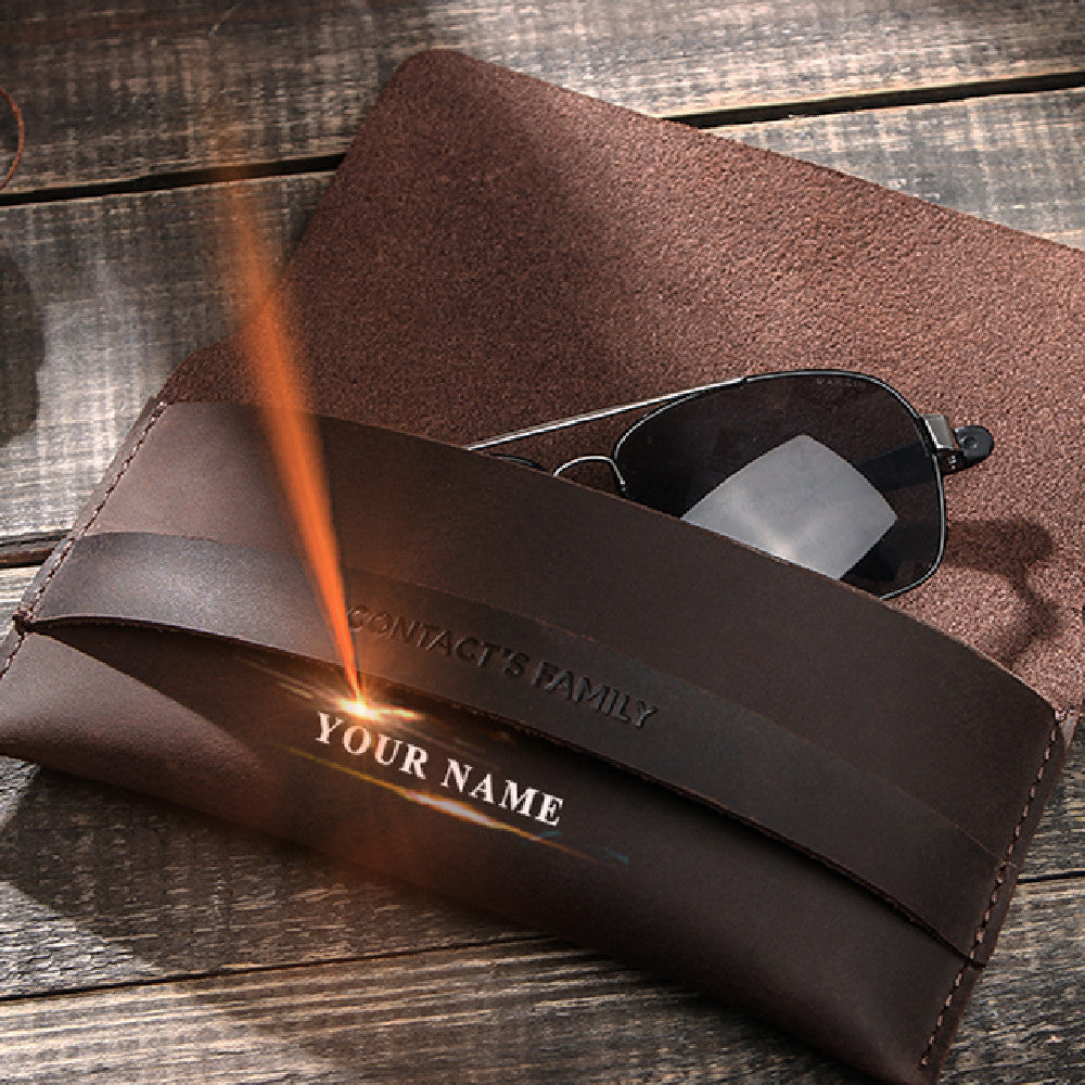 Convenient Leather Case For Horse Outdoor Travel Glasses Storage