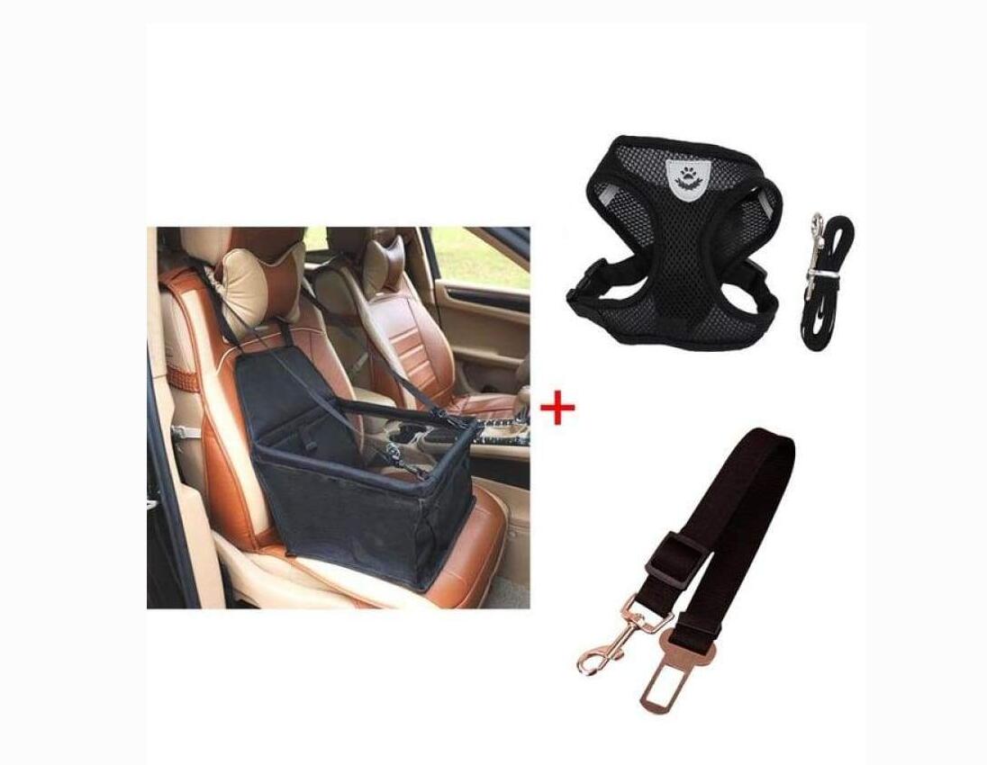 Luxury Pet's Safety Car Seat Carrier + Premium Harness & Leash set + Car Safety Belt