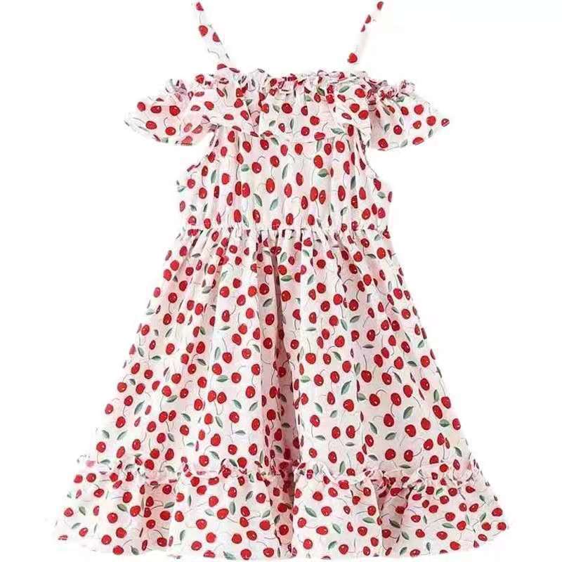Medium And Big Children Floral Skirt Summer Little Girl Fashionable Princess Dress