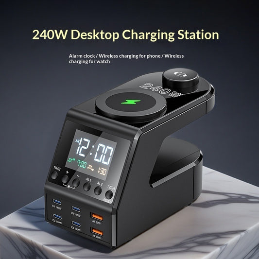 PD 140W Multi-Port Type-C Wireless Charger with Multiple Outlets for Fast Charging