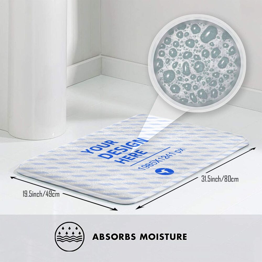 Create Your Own Flannel Absorbent Non-slip Easy-care Floor Mat