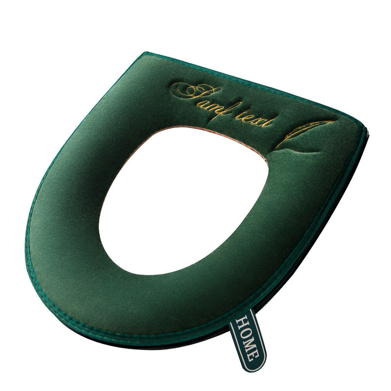 Nordic Style Embroidered Zipper Toilet Seat