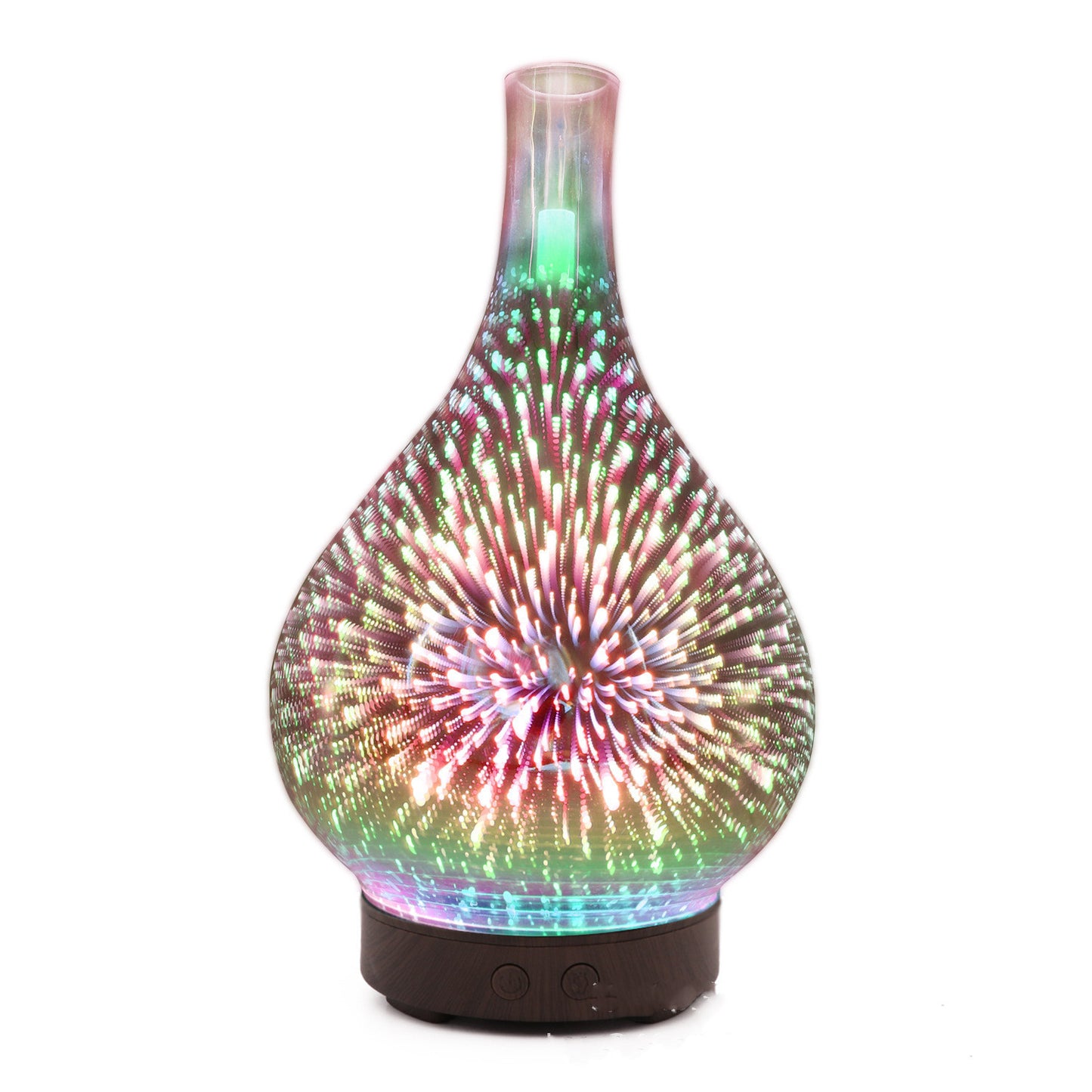 3D Glass Colorful Vase Humidifier Household