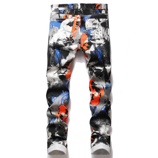 Floral Pants Digital Printing Men's Slim Fit