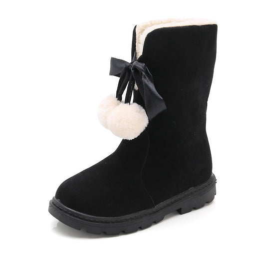 Winter New Girls Warm Cotton Boots Princess Long Children