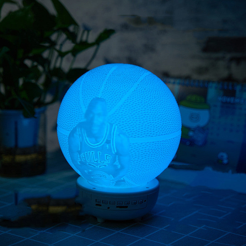 3d Printed Basketball Night Light Voice-activated Bluetooth Speaker