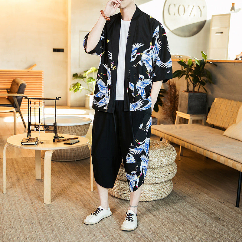 Linen fashion plus size Chinese style suit