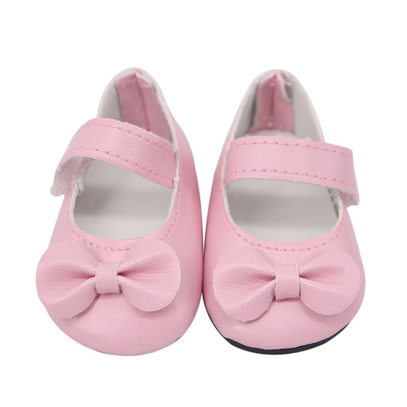 18 Inch American Girl Doll Shoes Solid Color Bow Shoes